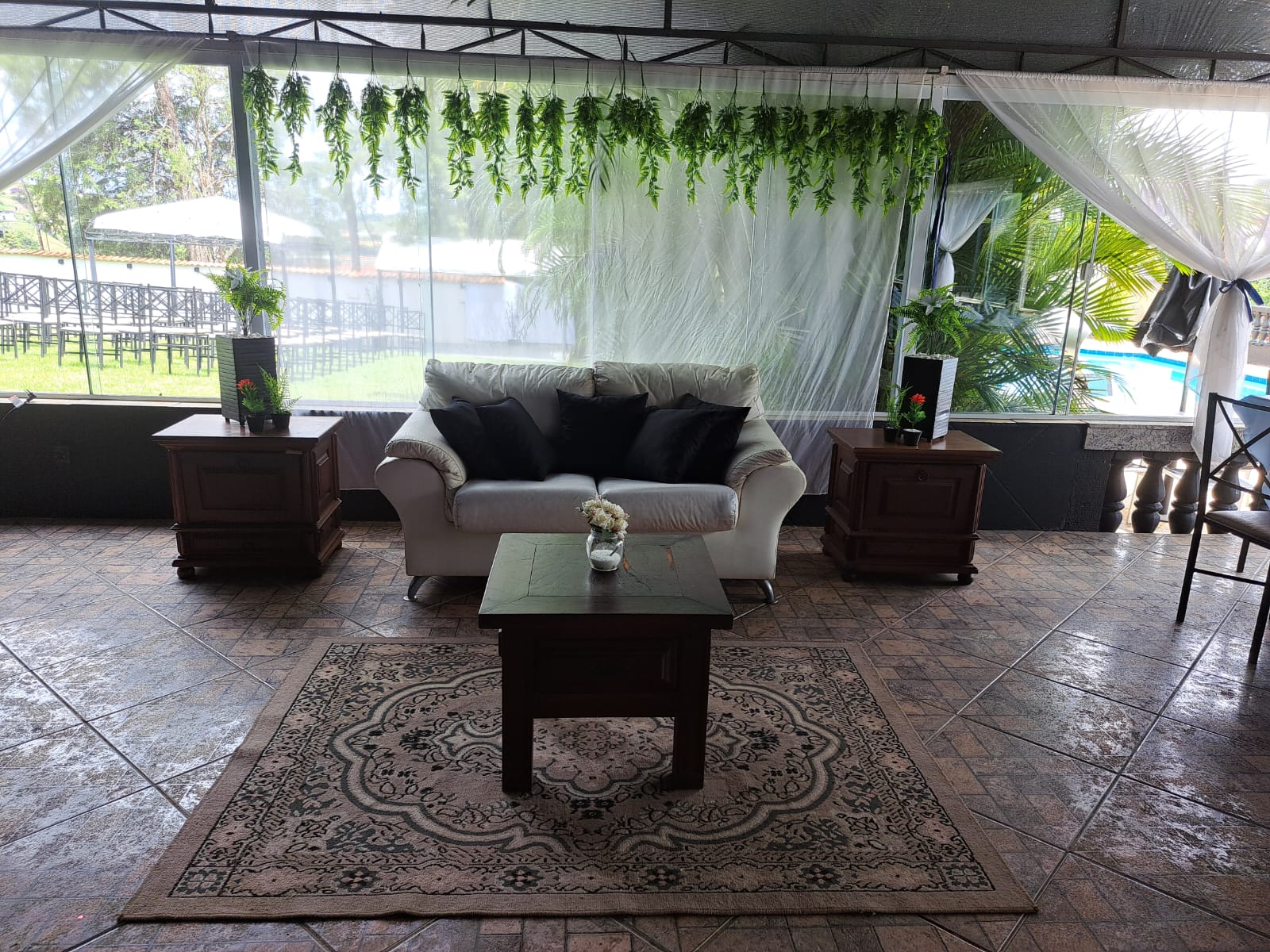 Gramados e jardins iluminados